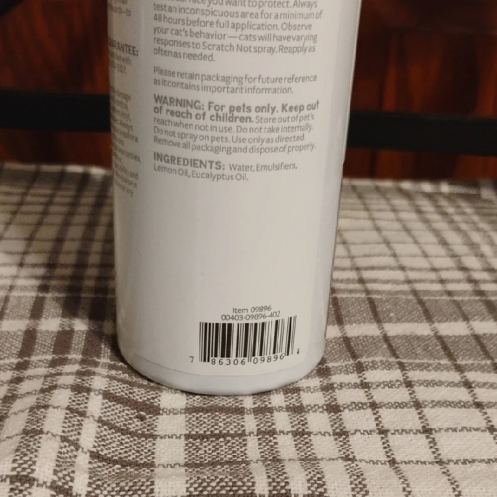 🐾 SmartyKat Scratch Not Spray Cat Training Deterrent – Full, Unused 13.5 FL OZ